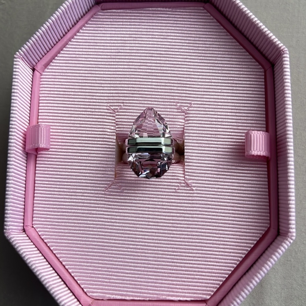 Swarovski Lucent Ring Magnetic, Pink, Rhodium plated 50 EUR - 4 3/4 USA - Picture 3 of 6